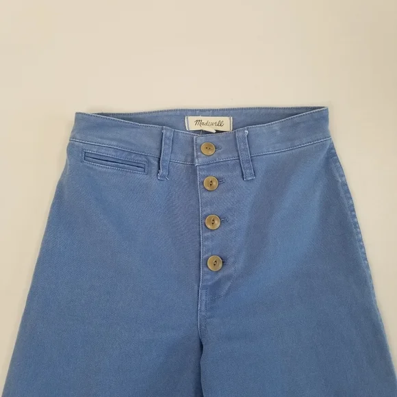 Madewell Wide Leg Crop Jeans Pants Button-fly Size 24 - Picture 6 of 7